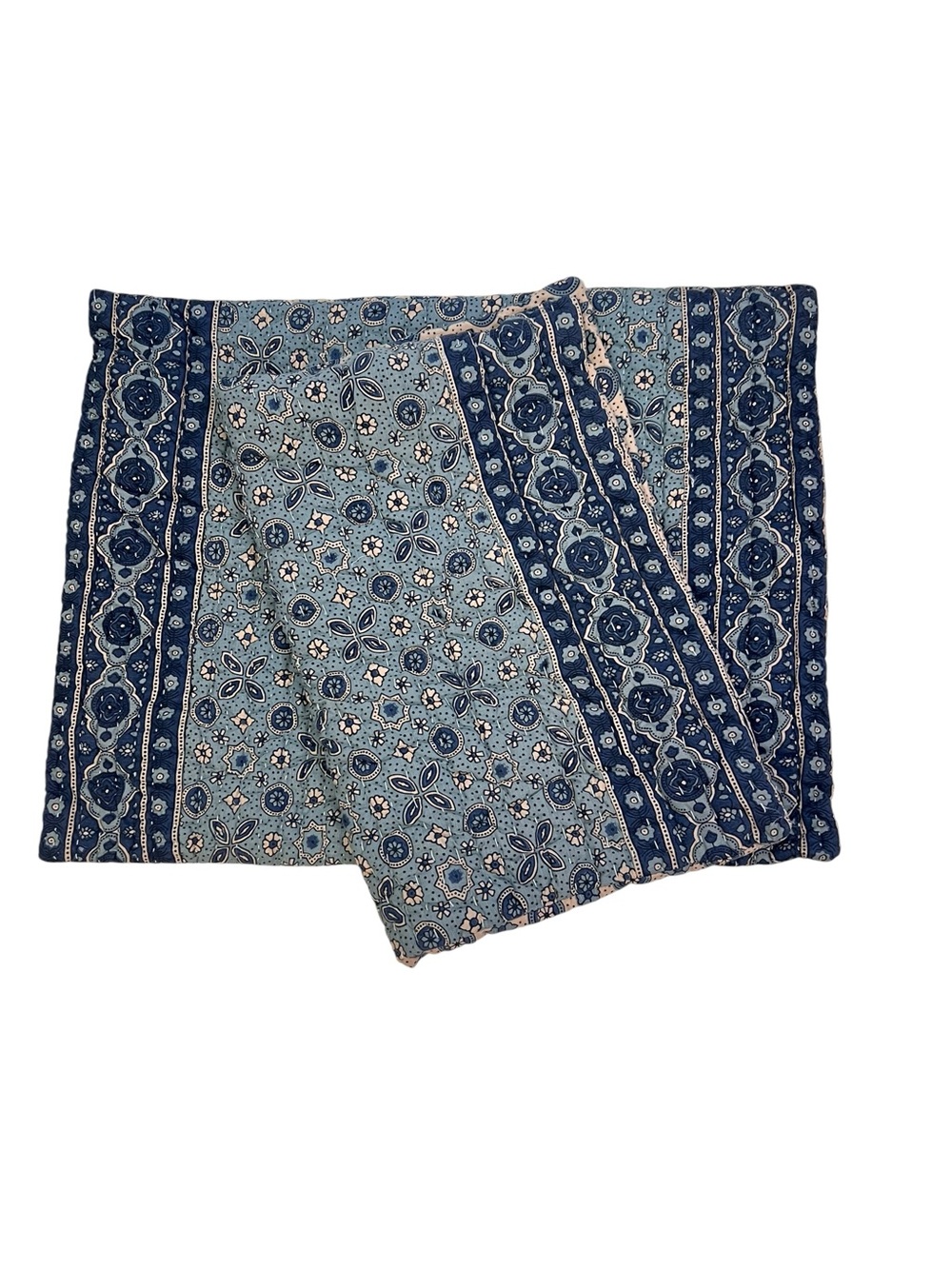 2 Pottery Barn Auden Pick Stitch Reversible Standard Shams Zip Closure 26”x20”